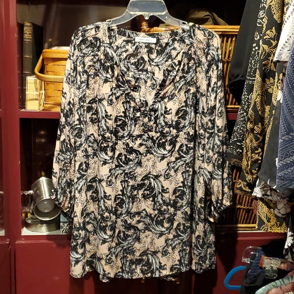 Rose and Olive 3/4 sleeve 2X